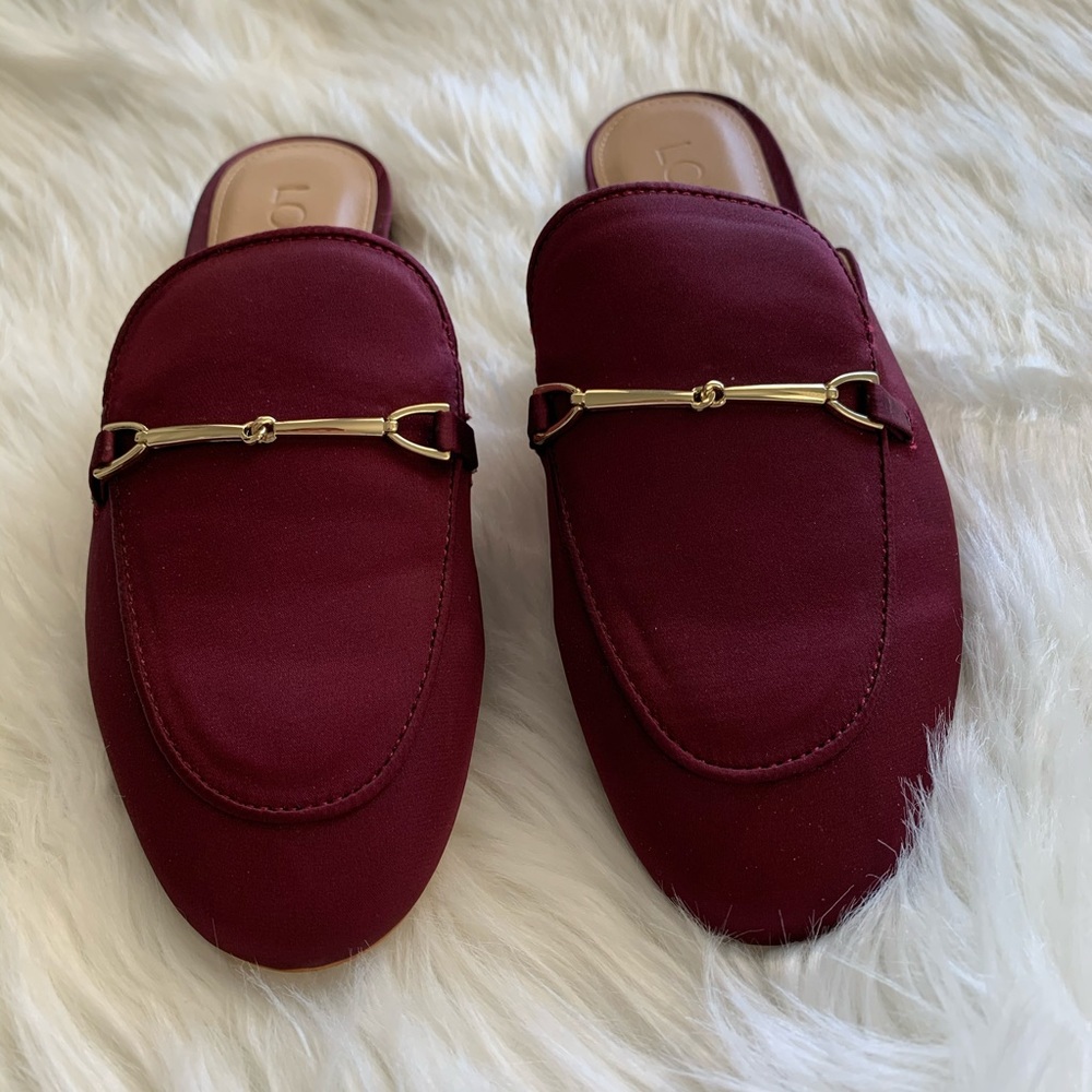 Loft Burgundy Mules Size 7.5 - Picture 3 of 11